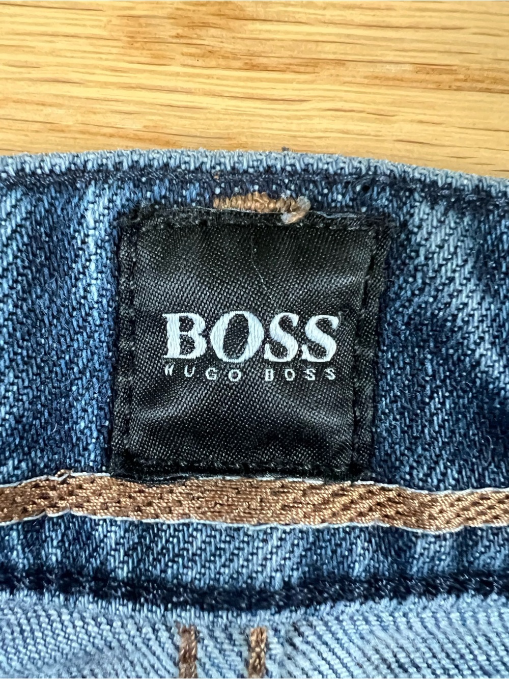 BOSS Hugo Boss Candiani Italian Stretch Straight Leg Blue Jeans 36x32 - Picture 7 of 15